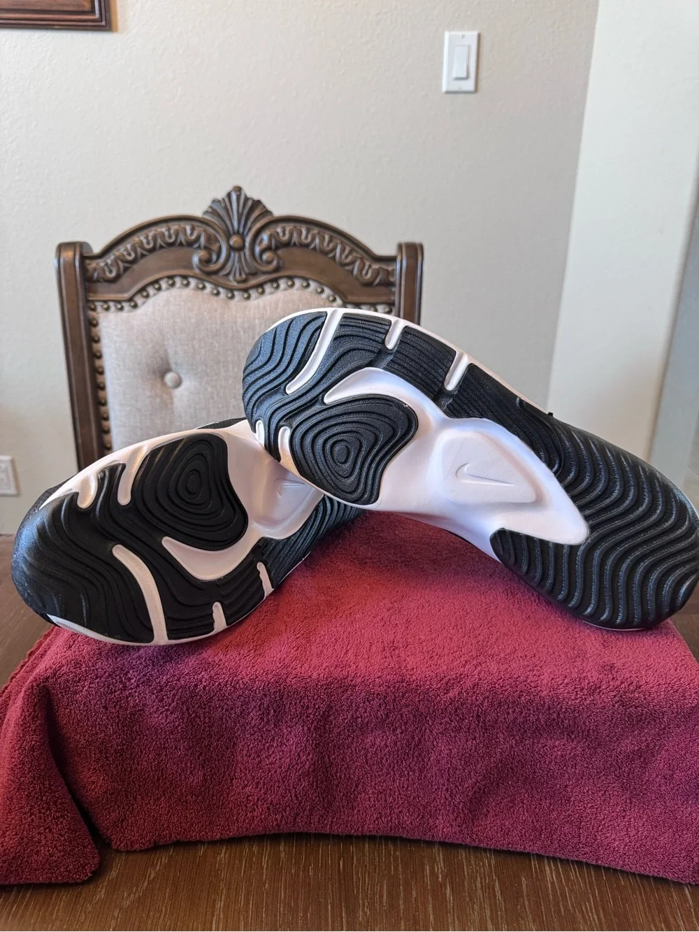 11 Men’s Nike Black Running Sneakers with White Swoosh